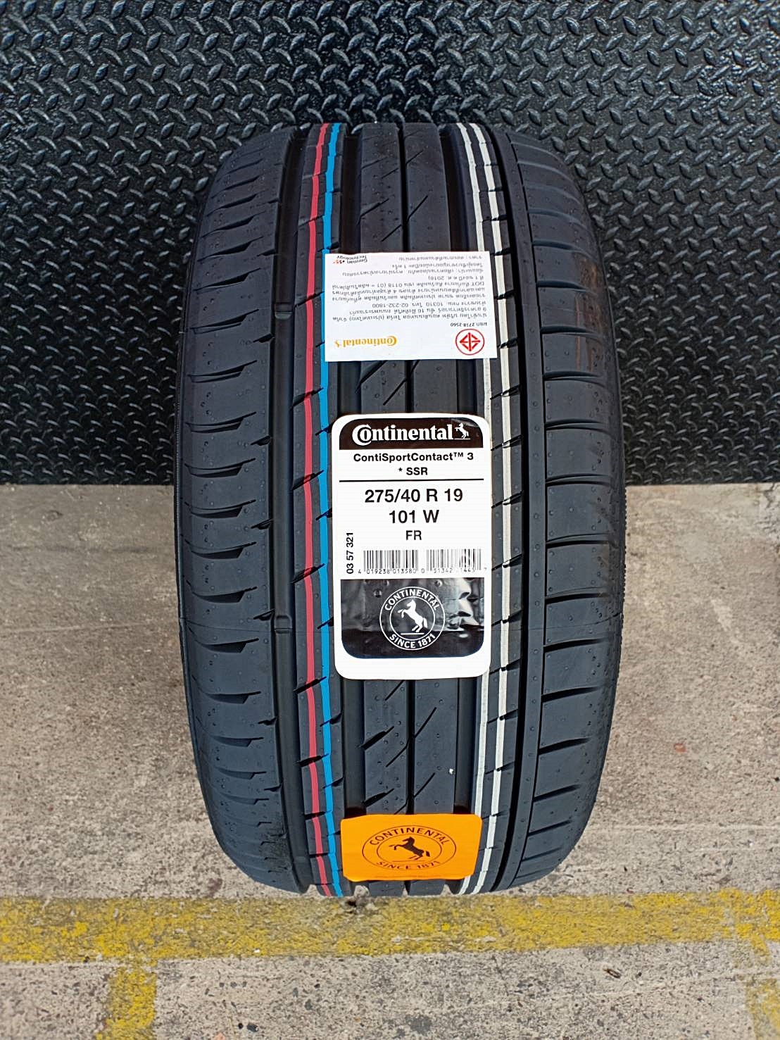 CONTINENTAL CONTISPORTCONTACT 3 SSR FR 275/40 R19 101W 